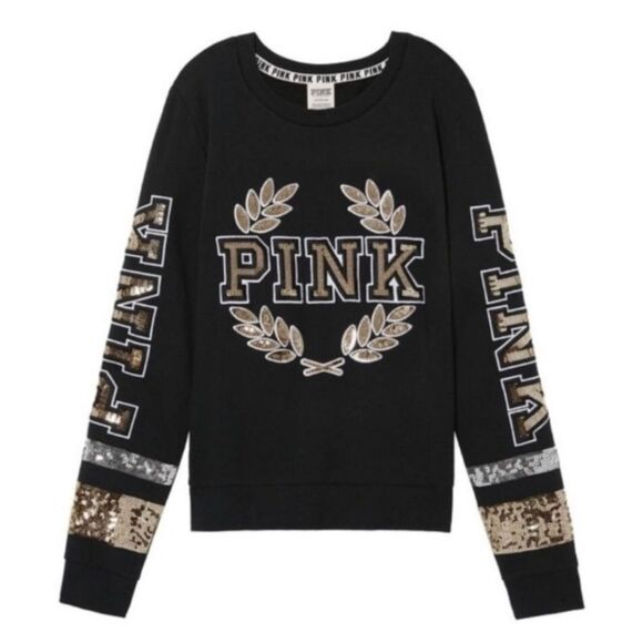 NEW PINK VS MEGA BLING RARE/ HTF SWEATER LARGE - Picture 1 of 10